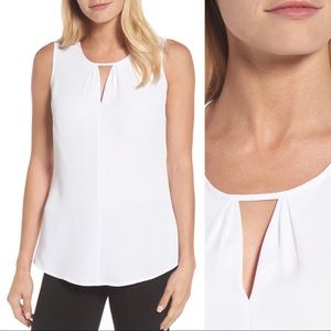 Nic+Zoe Sleeveless “Easy Keyhole Top” Paper WhiteS